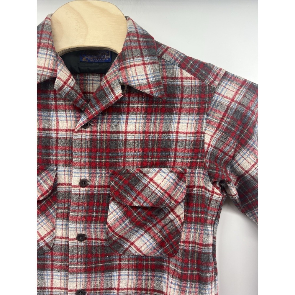 Vtg Pendleton Mens Medium Loop Collar Wool Shirt … - image 2